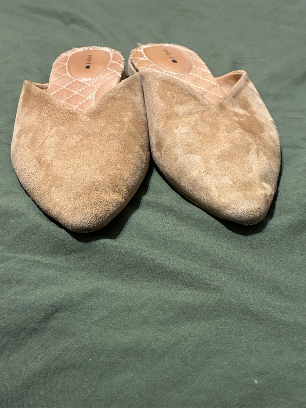 Birdies Camel Suede Pointed Slip-On Mules - Picture 9 of 9